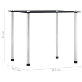 Nesting tables 3 pcs Black Tempered glass