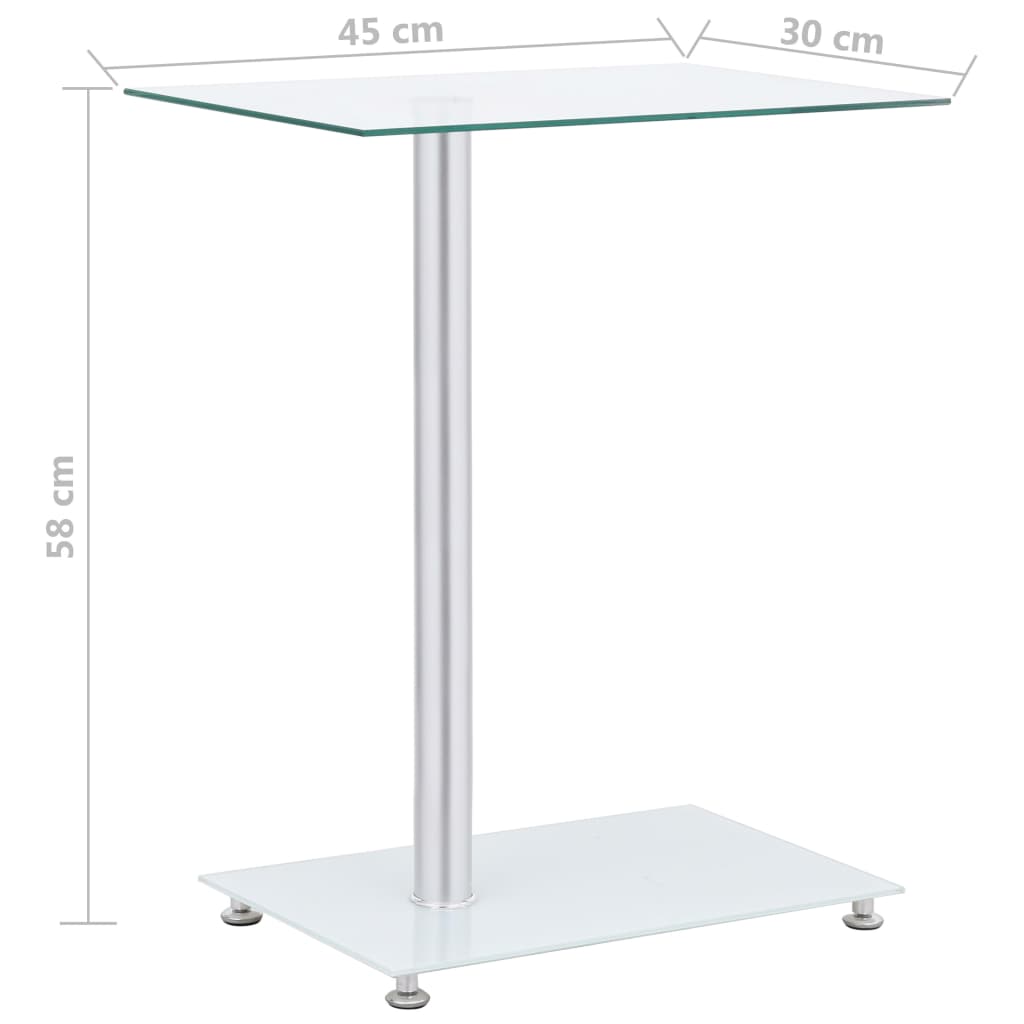 Table d'appoint en forme U Transparent 45x30x58 cm Verre trempé