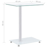 Table d'appoint en forme U Transparent 45x30x58 cm Verre trempé