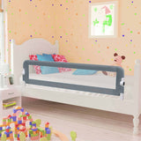 Barrière de lit enfant Gris 150x42 cm Polyester