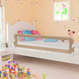 Child's bed safety barrier Taupe 180x42 cm Polyester