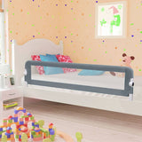 Barrière de sécurité de lit d'enfant Gris 180x42 cm Polyester