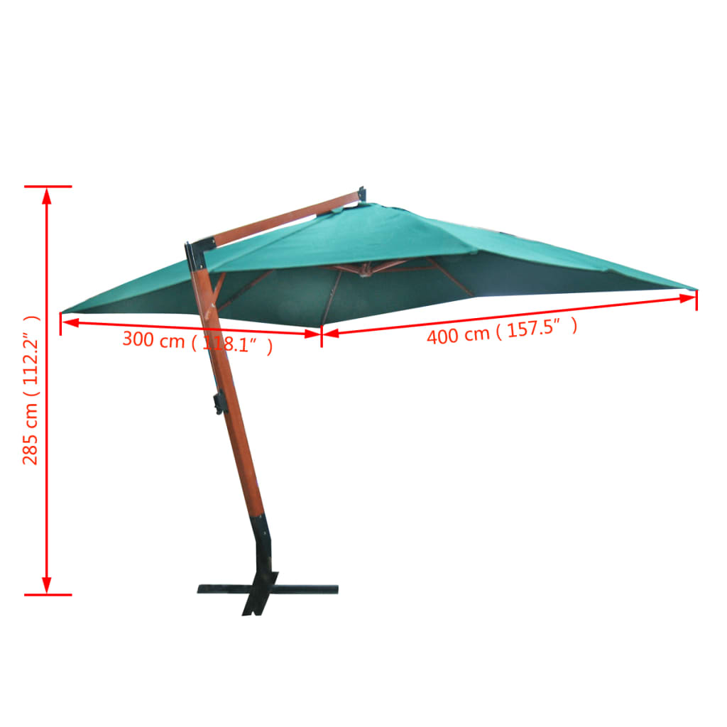 Parasol flottant Melia 300 x 400 cm Vert