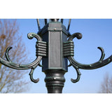 Lampadaire de jardin 3 bras 230 cm Vert foncé/Noir Aluminium