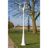 Gartenlaternenpfahl 3 Arme 215 cm Weißes Aluminium