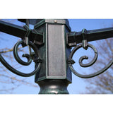 Gartenlaternenpfahl 3 Arme 215 cm Dunkelgrün/Schwarzes Aluminium