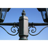 Garden lamp post 2 arms 215 cm Dark green/Black Aluminum