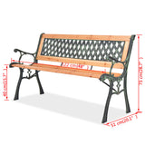 Banc de jardin 122 cm Bois