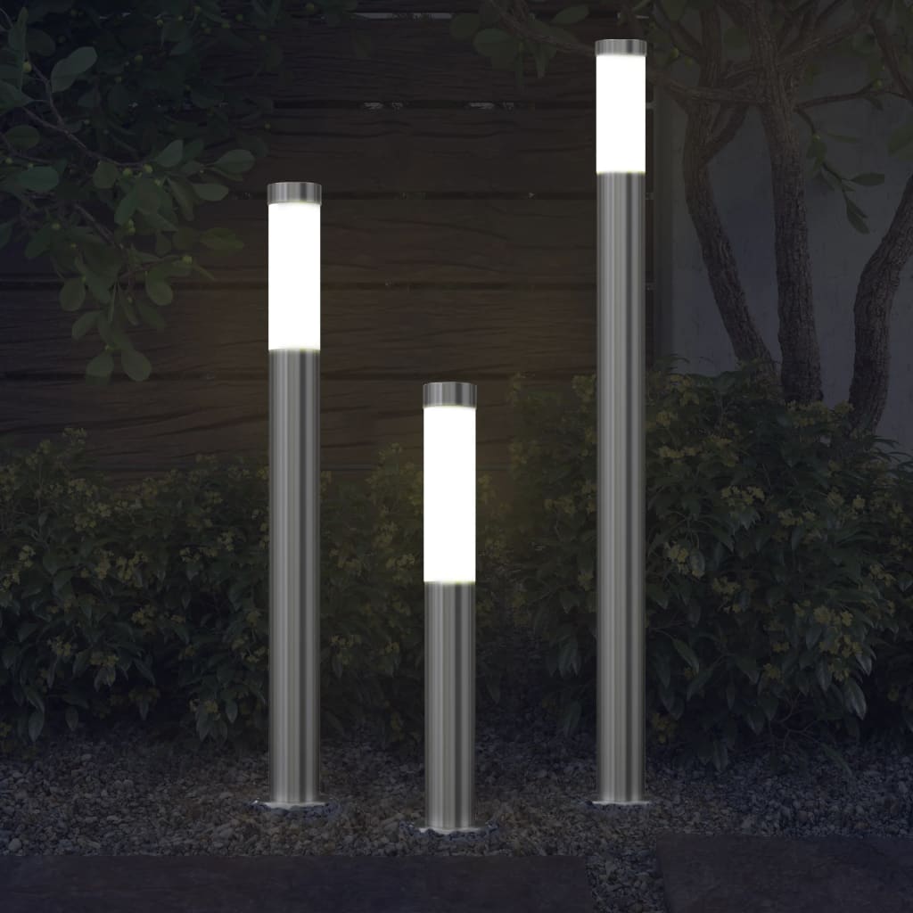 Set of 3 waterproof garden lights Stainless steel