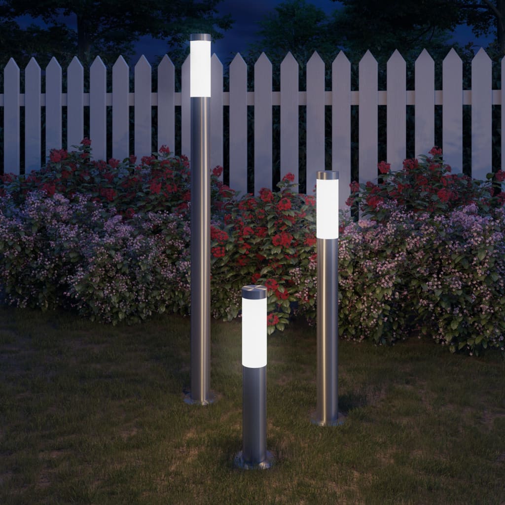 Set of 3 waterproof garden lights Stainless steel