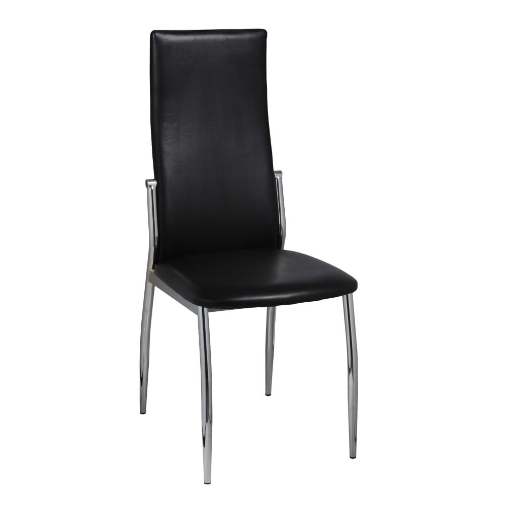 Dining chairs set of 4 black faux leather