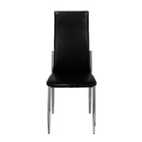 Dining chairs set of 4 black faux leather