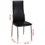 Dining chairs set of 4 black faux leather