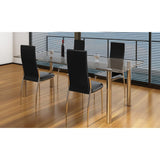 Dining chairs set of 4 black faux leather