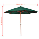 Parasol Vert 258 cm