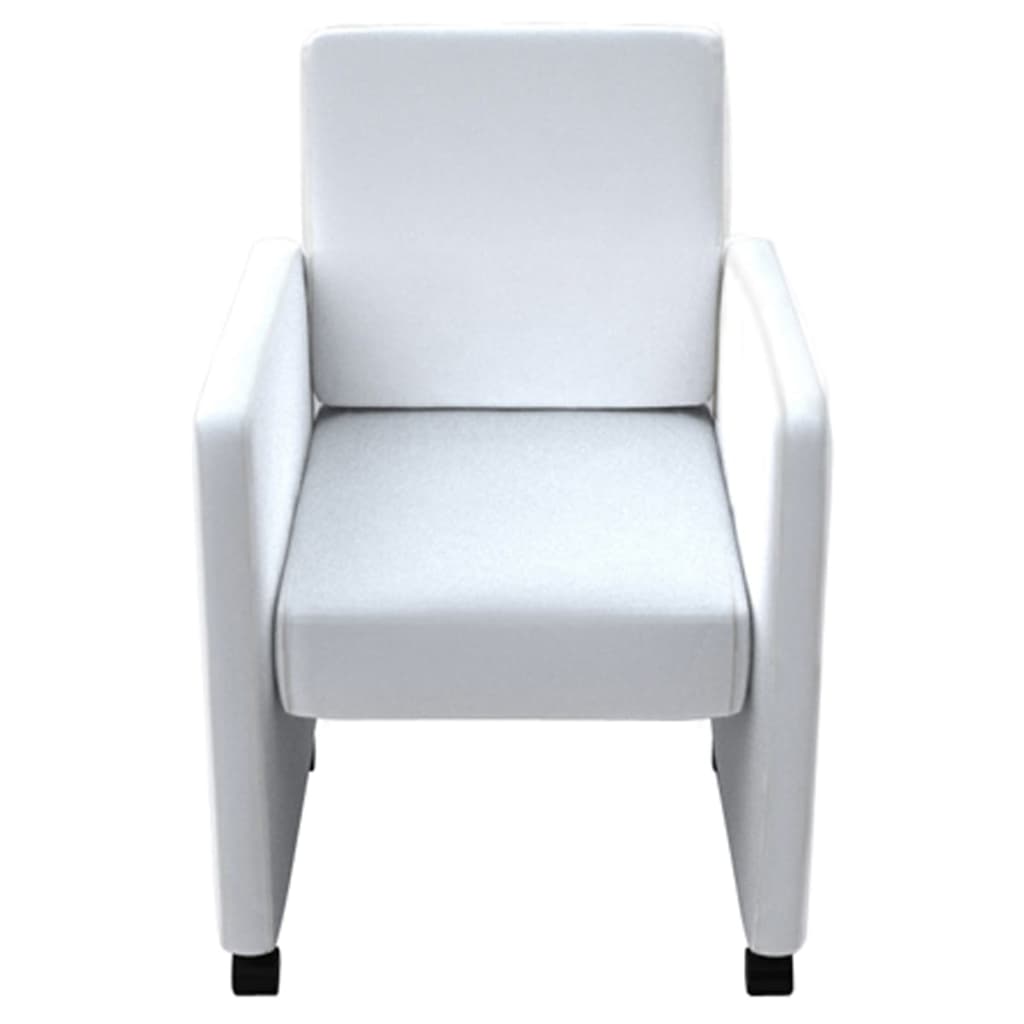 Dining chairs set of 6 white faux leather