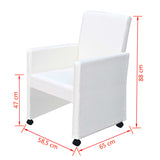 Dining chairs set of 6 white faux leather