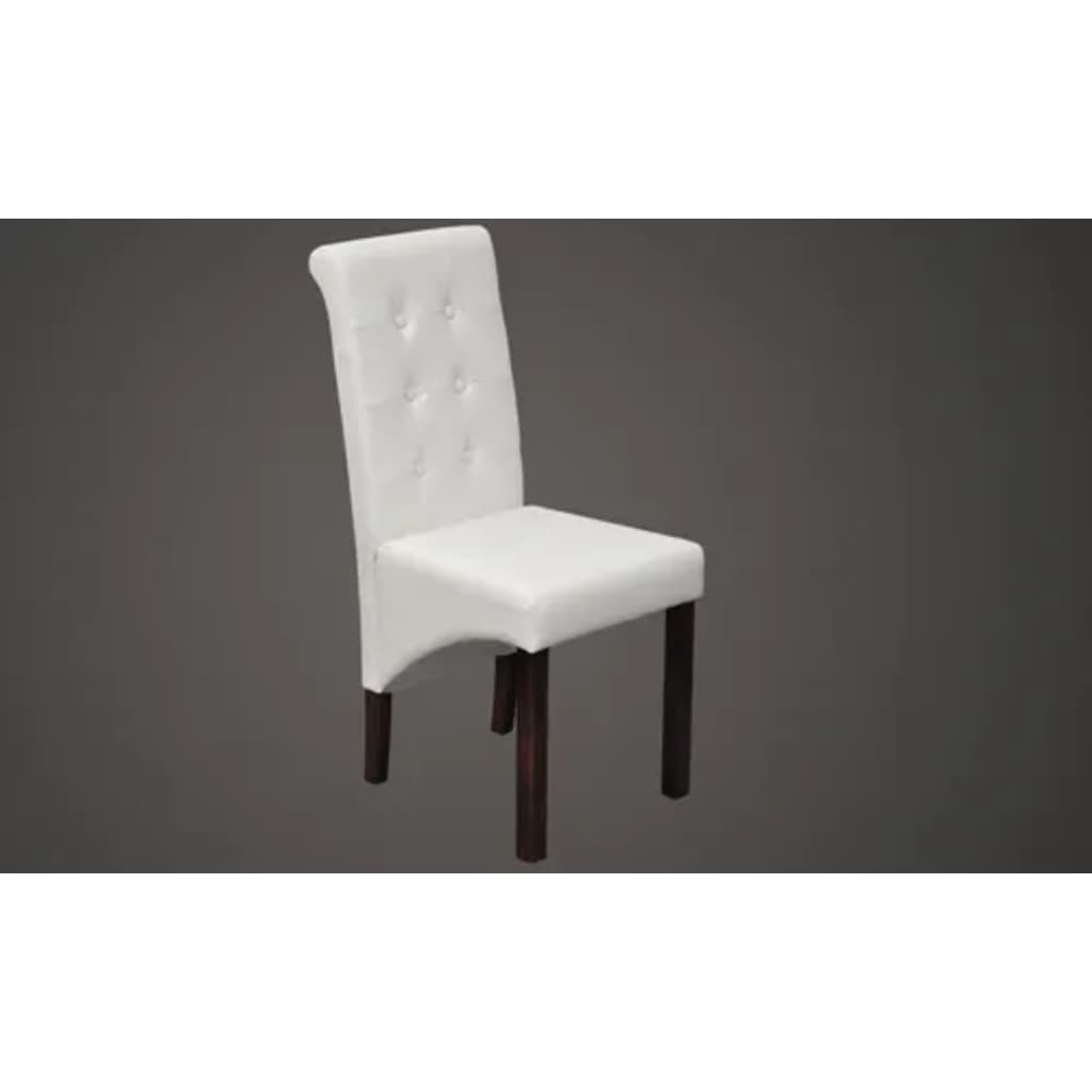 Dining chairs set of 2 white faux leather