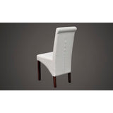 Dining chairs set of 2 white faux leather