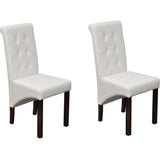 Dining chairs set of 2 white faux leather