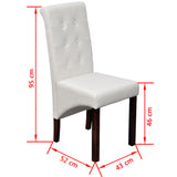 Dining chairs set of 2 white faux leather