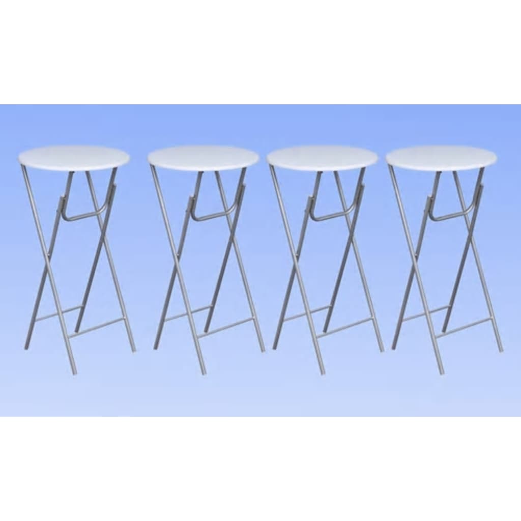 Table de bar 4 pcs avec dessus de table en MDF Blanc