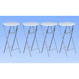 Table de bar 4 pcs avec dessus de table en MDF Blanc