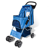 Blauer Hundekinderwagen