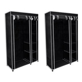 Fabric wardrobe 2 pcs Black