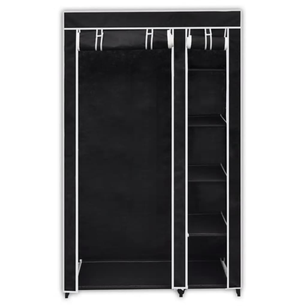 Garde-robe en tissu 2 pcs Noir