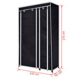 Fabric wardrobe 2 pcs Black