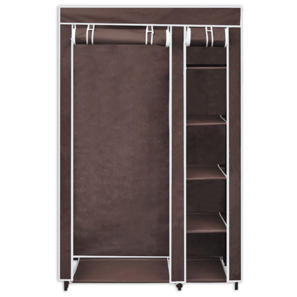 Brown Fabric Wardrobe