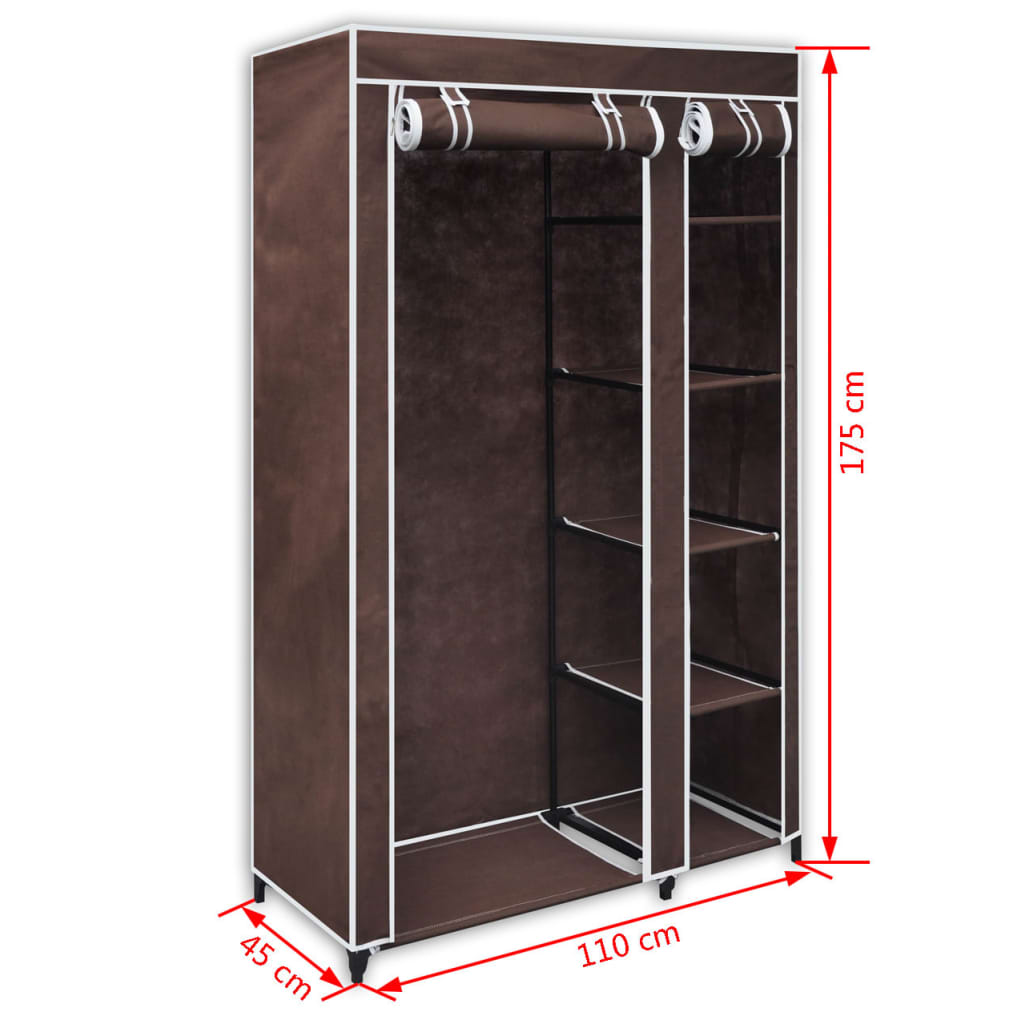 Brown Fabric Wardrobe