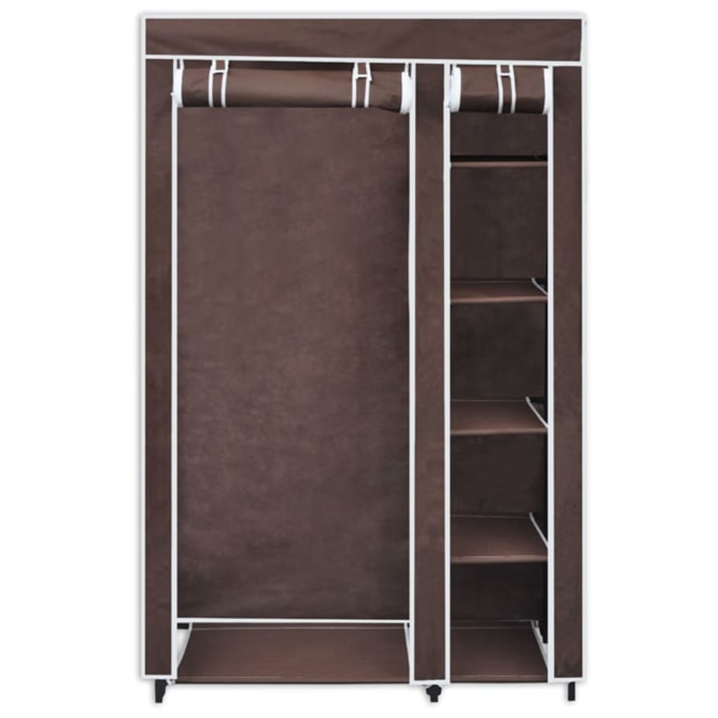 Garde-robe en tissu 2 pcs Marron