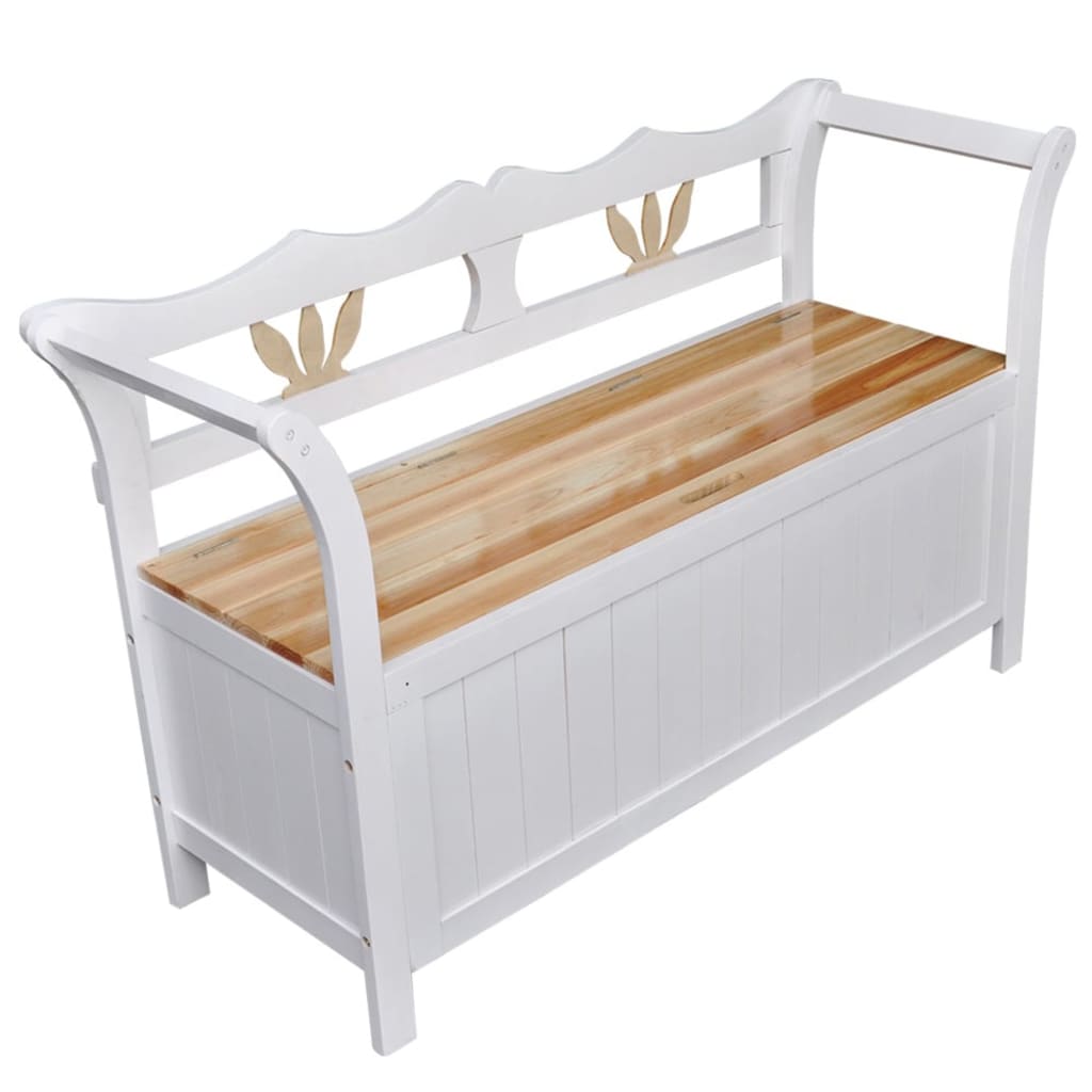 Banc de rangement 126x42x75 cm Bois Blanc