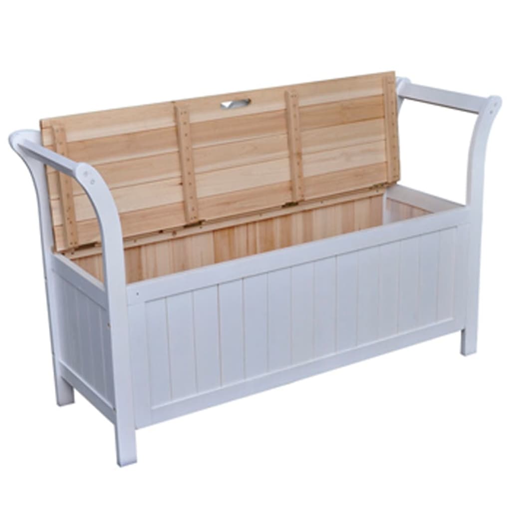 Banc de rangement 126x42x75 cm Bois Blanc