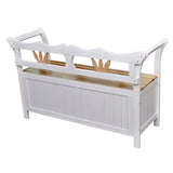 Banc de rangement 126x42x75 cm Bois Blanc