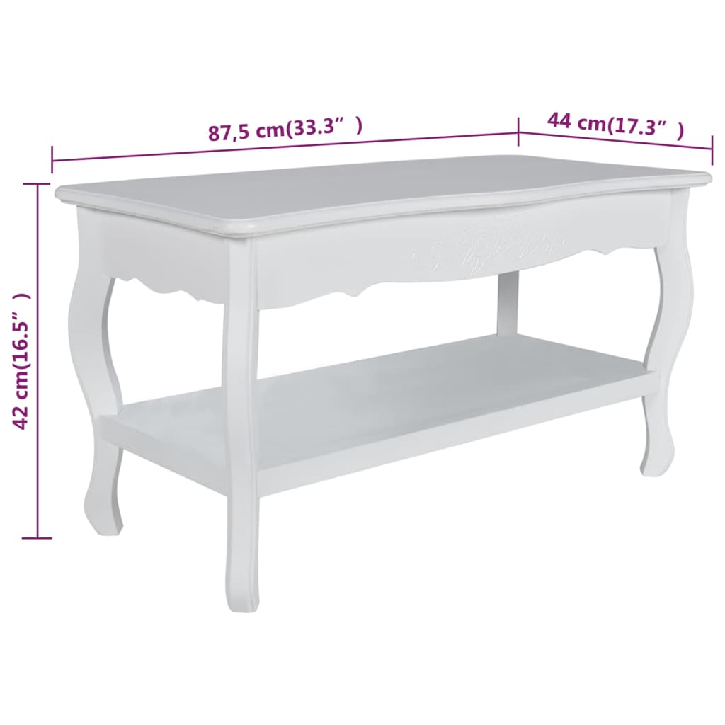 Table basse 2 couches MDF Blanc