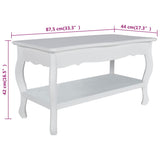 Table basse 2 couches MDF Blanc