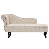 Cream White Faux Leather Chaise Longue