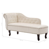 Cream White Faux Leather Chaise Longue