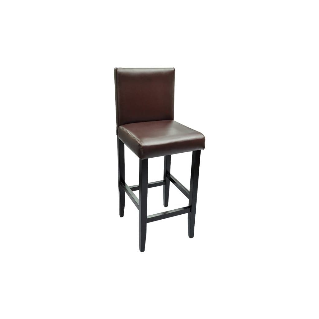 Tabourets de bar lot de 2 marron foncé similicuir