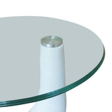 Table basse et dessus de table Verre rond Blanc brillant 2 pcs