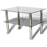 Table basse avec 2 étagères Verre