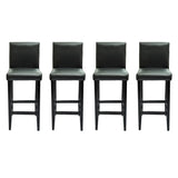 Tabourets de bar lot de 4 noir similicuir