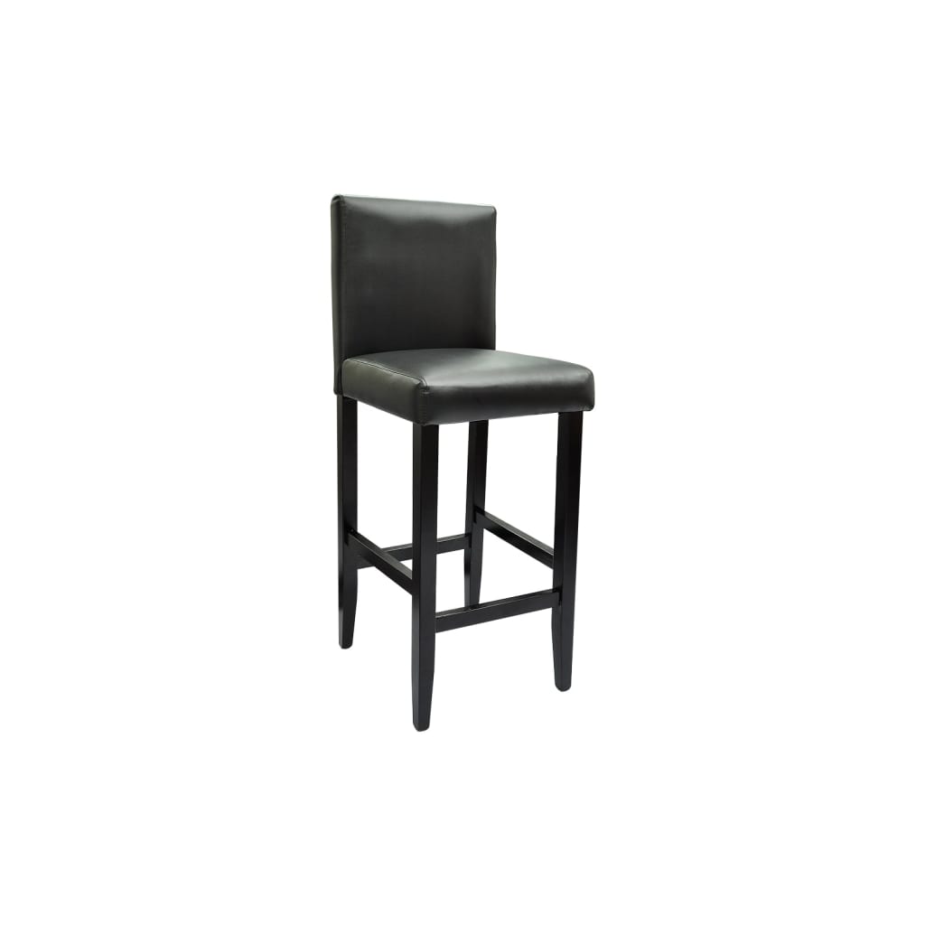 Tabourets de bar lot de 4 noir similicuir