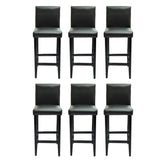 Tabourets de bar lot de 6 noir similicuir