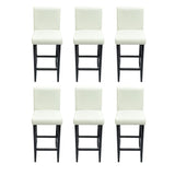 Tabourets de bar lot de 6 blanc similicuir