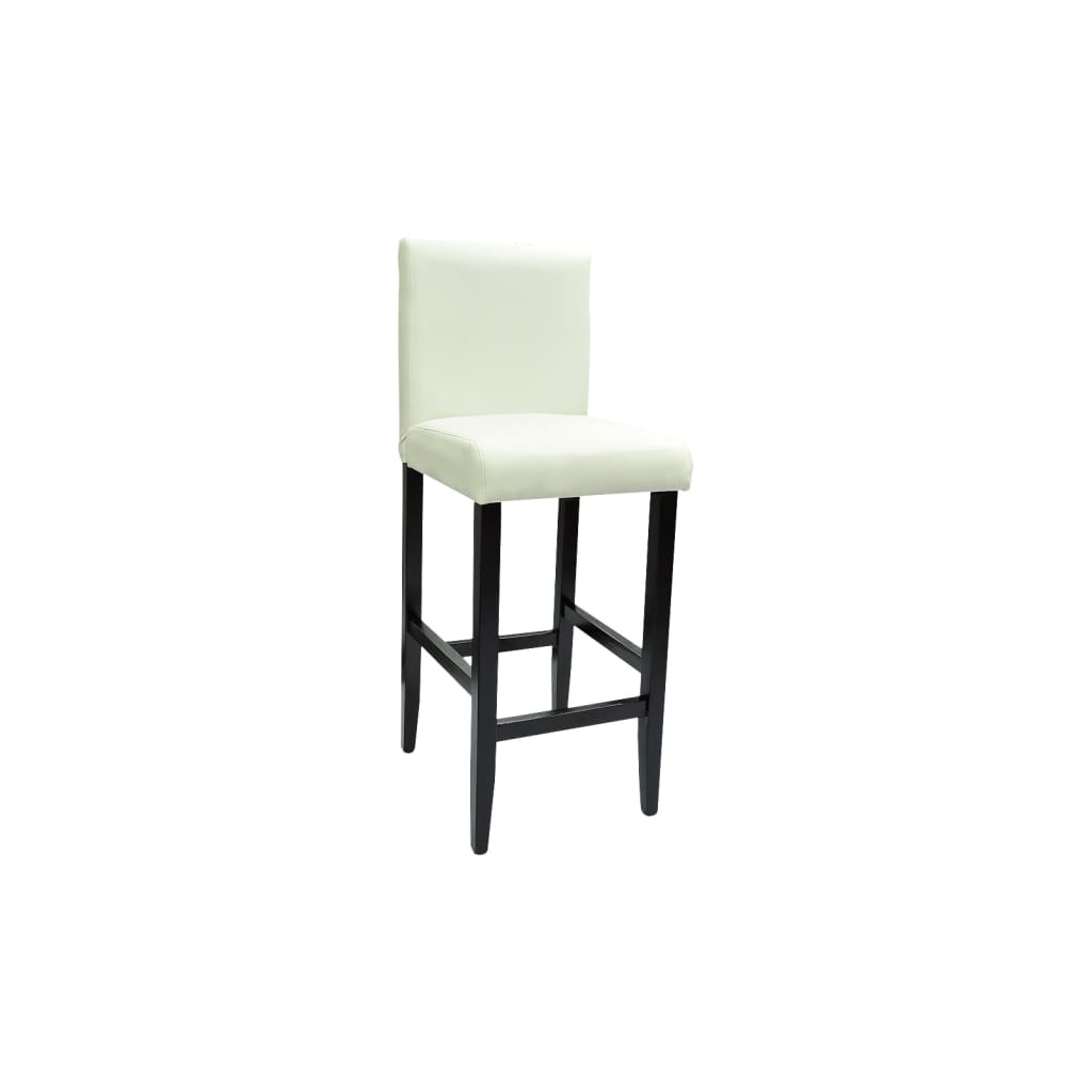 Tabourets de bar lot de 6 blanc similicuir