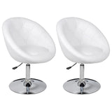 Tabourets de bar lot de 2 blanc similicuir